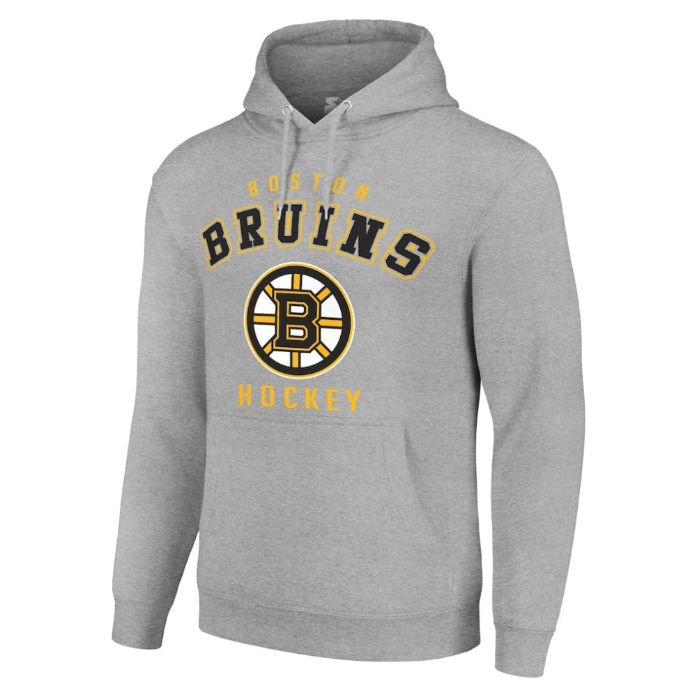 Boston Bruins Starter Logo Pullover Hoodie - Heather Gray Hoodies