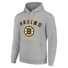 Boston Bruins Starter Logo Pullover Hoodie - Heather Gray Hoodies