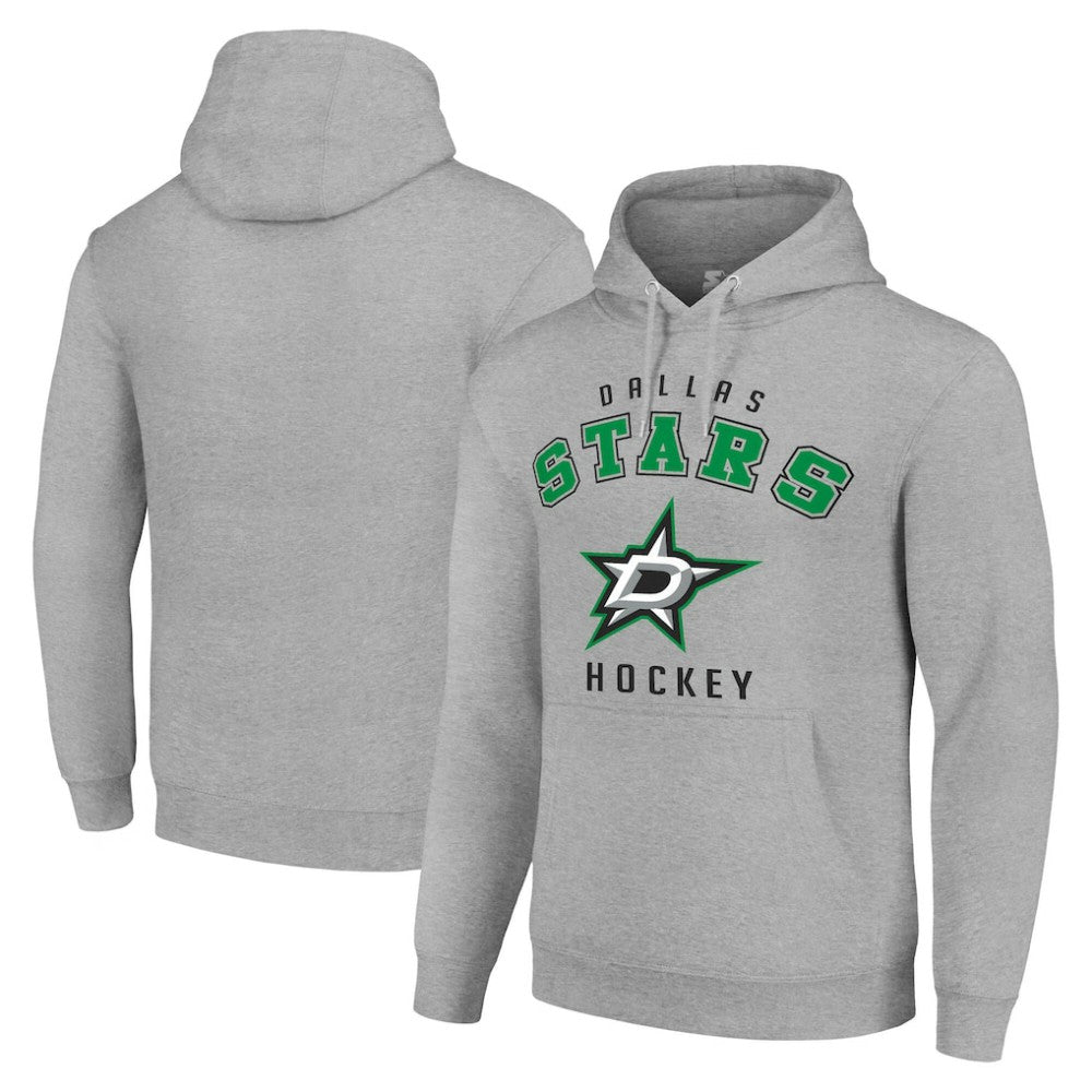 Dallas Stars Starter Logo Pullover Hoodie - Heather Gray Hoodies