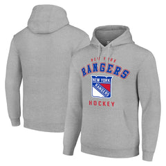 New York Rangers Starter Logo Pullover Hoodie - Heather Gray Hoodies