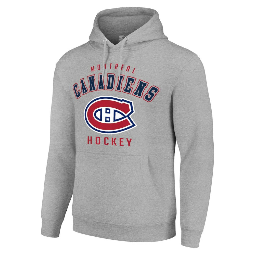 Montreal Canadiens Starter Logo Pullover Hoodie - Heather Gray Hoodies