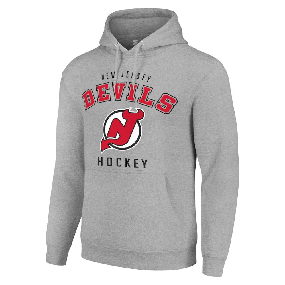 New Jersey Devils Starter Logo Pullover Hoodie - Heather Gray Jerseys