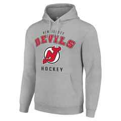 New Jersey Devils Starter Logo Pullover Hoodie - Heather Gray Jerseys