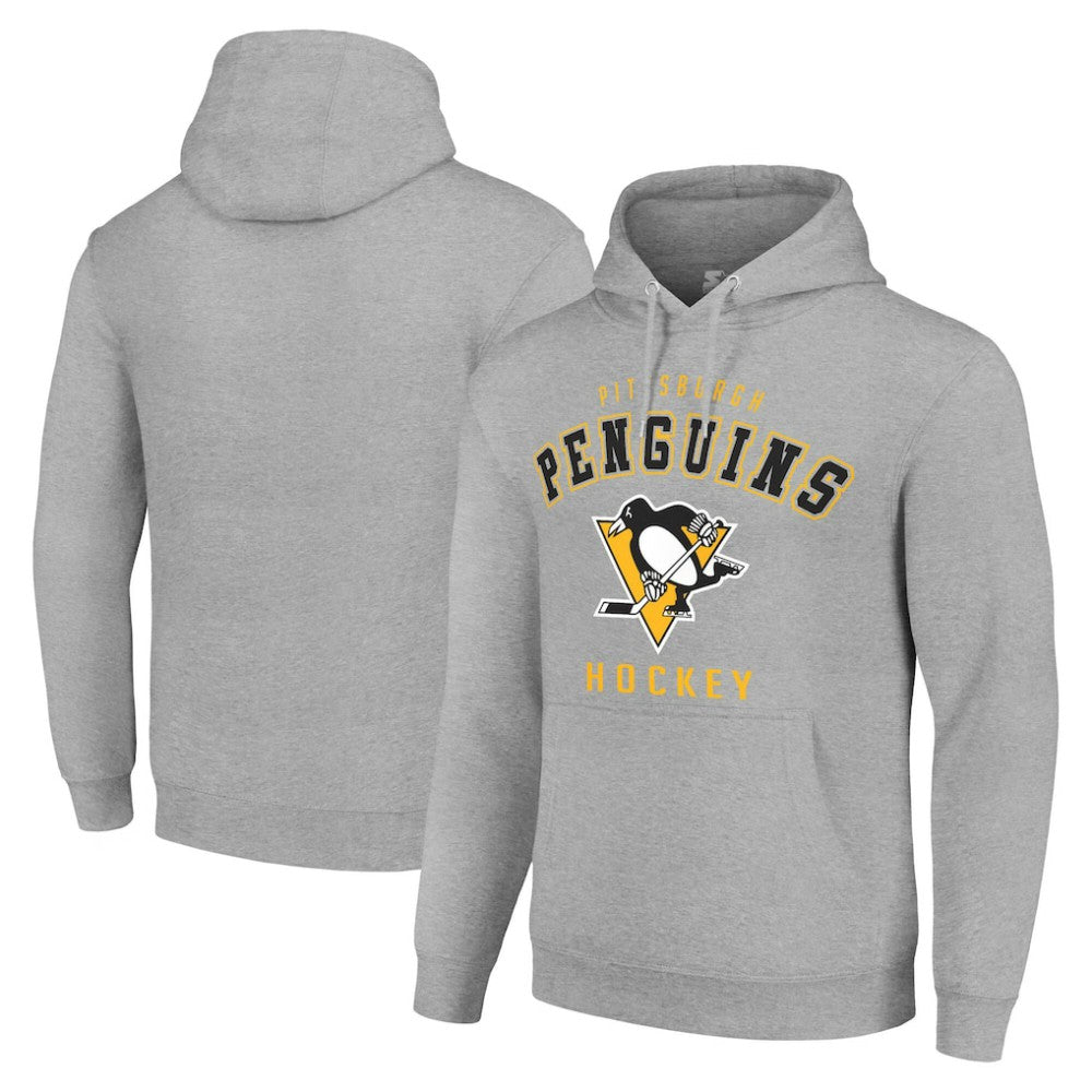 Pittsburgh Penguins Starter Logo Pullover Hoodie - Heather Gray Hoodies