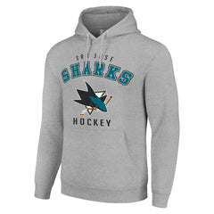 San Jose Sharks Starter Logo Pullover Hoodie - Heather Gray Hoodies