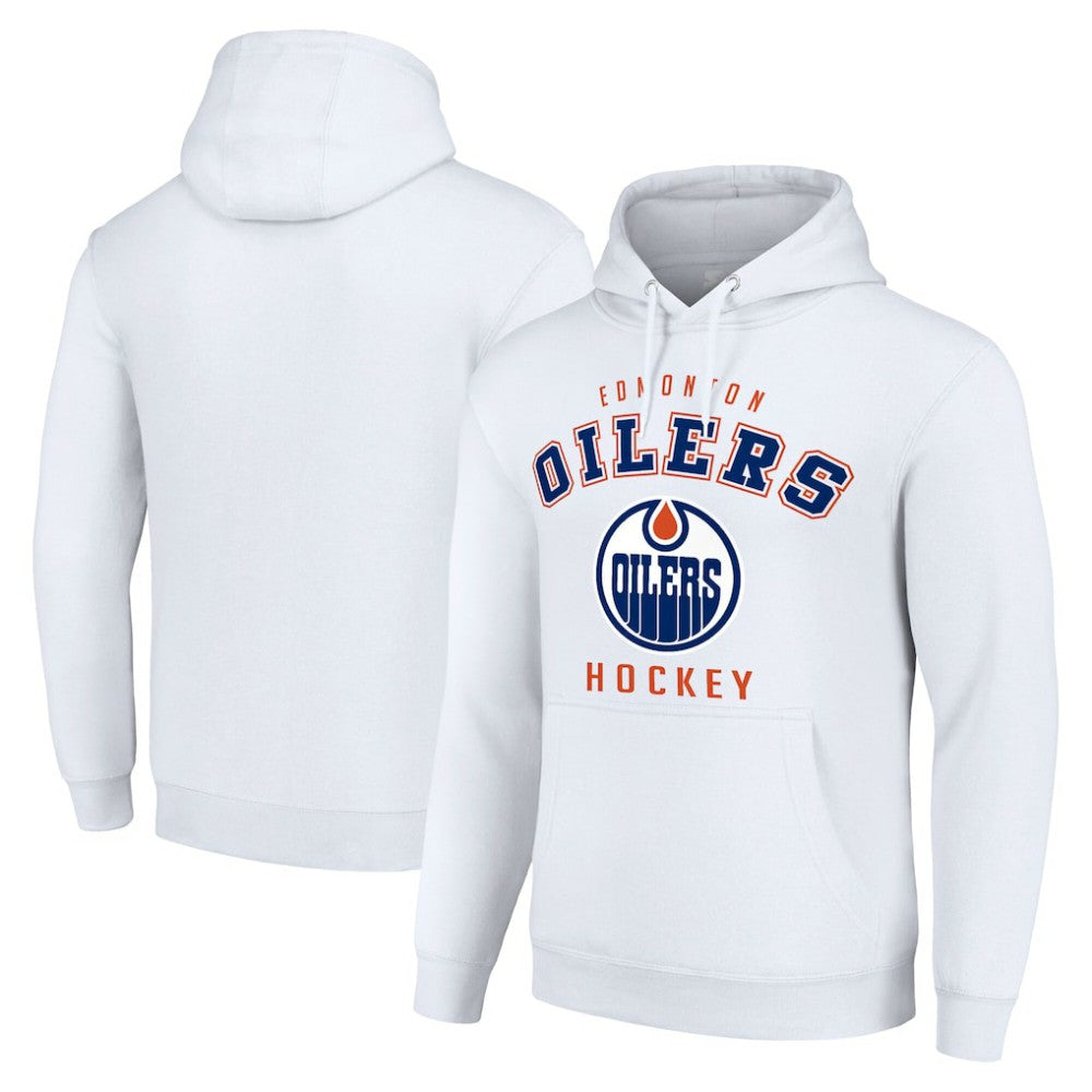 Edmonton Oilers Starter Logo Pullover Hoodie - White Hoodies