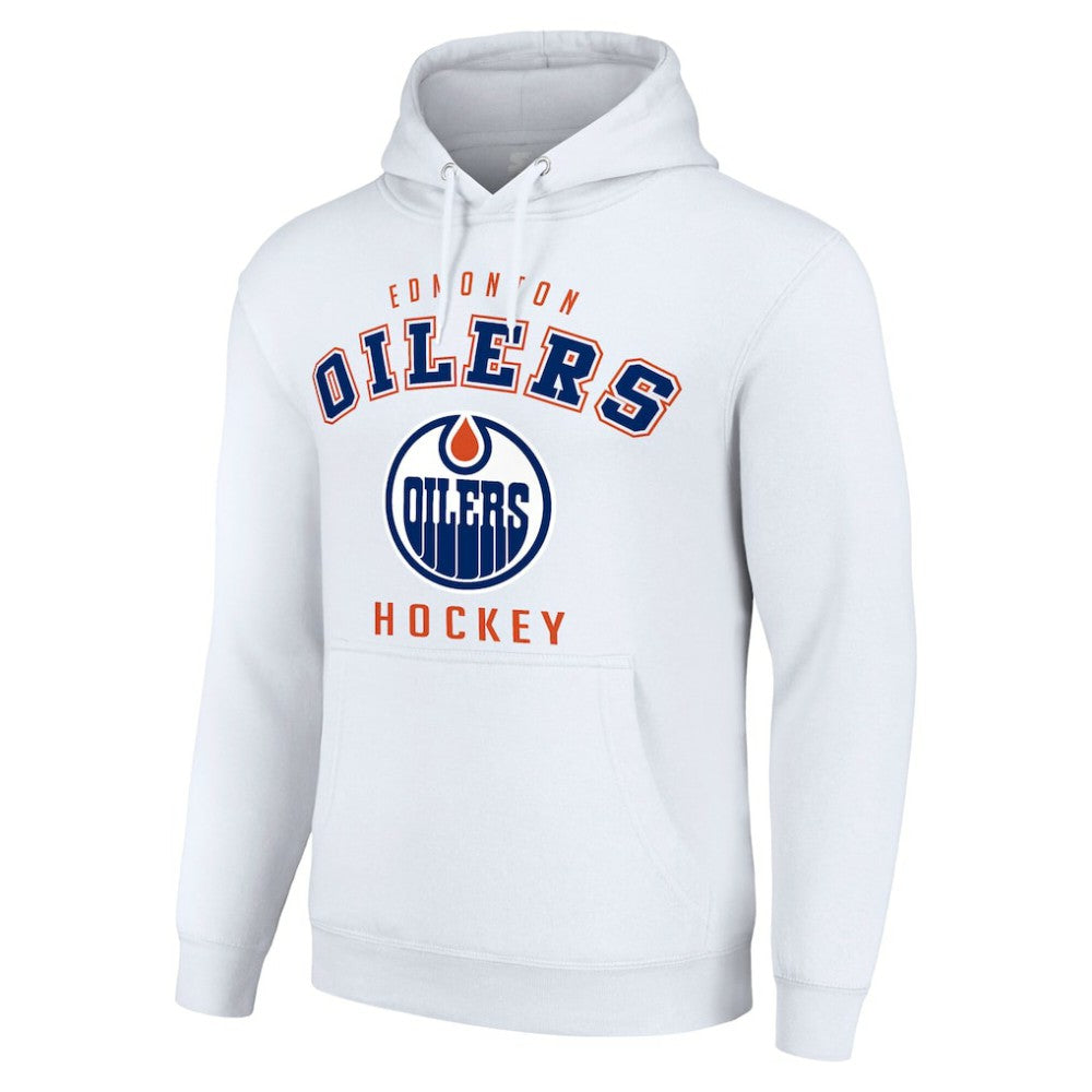 Edmonton Oilers Starter Logo Pullover Hoodie - White Hoodies