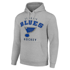 St. Louis Blues Starter Logo Pullover Hoodie - Heather Gray Hoodies