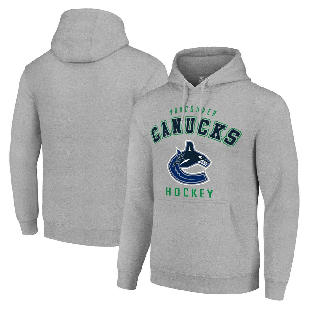 Vancouver Canucks Starter Logo Pullover Hoodie - Heather Gray Hoodies