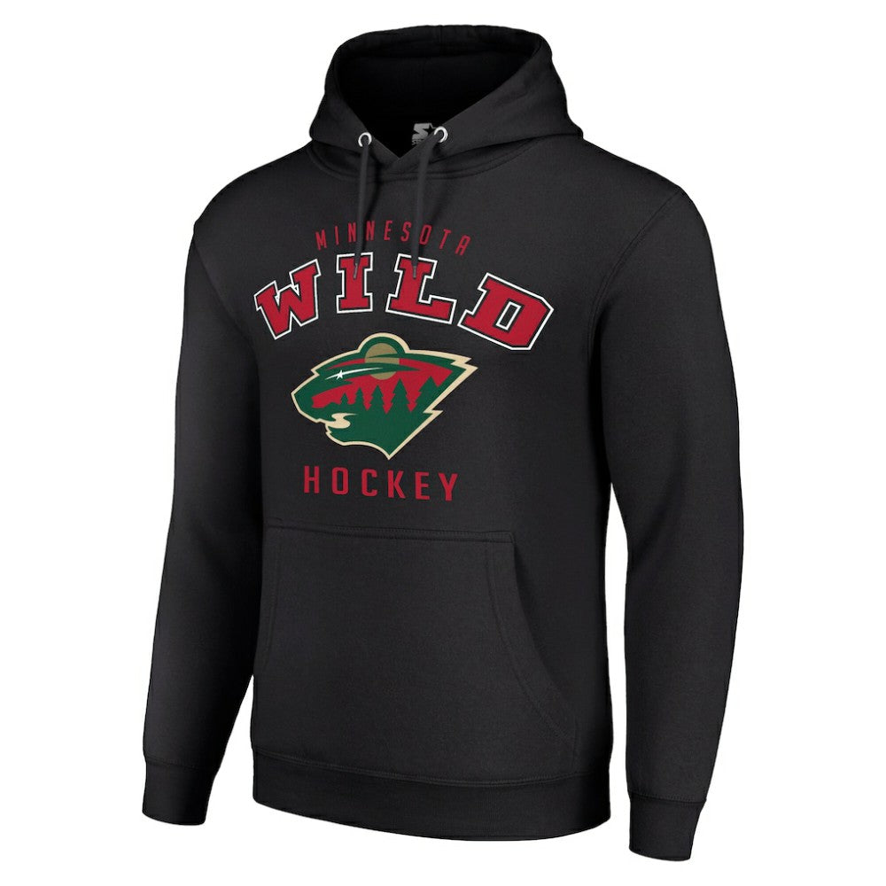 Minnesota Wild Starter Logo Pullover Hoodie - Black Hoodies