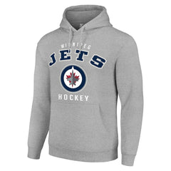Winnipeg Jets Starter Logo Pullover Hoodie - Heather Gray Hoodies