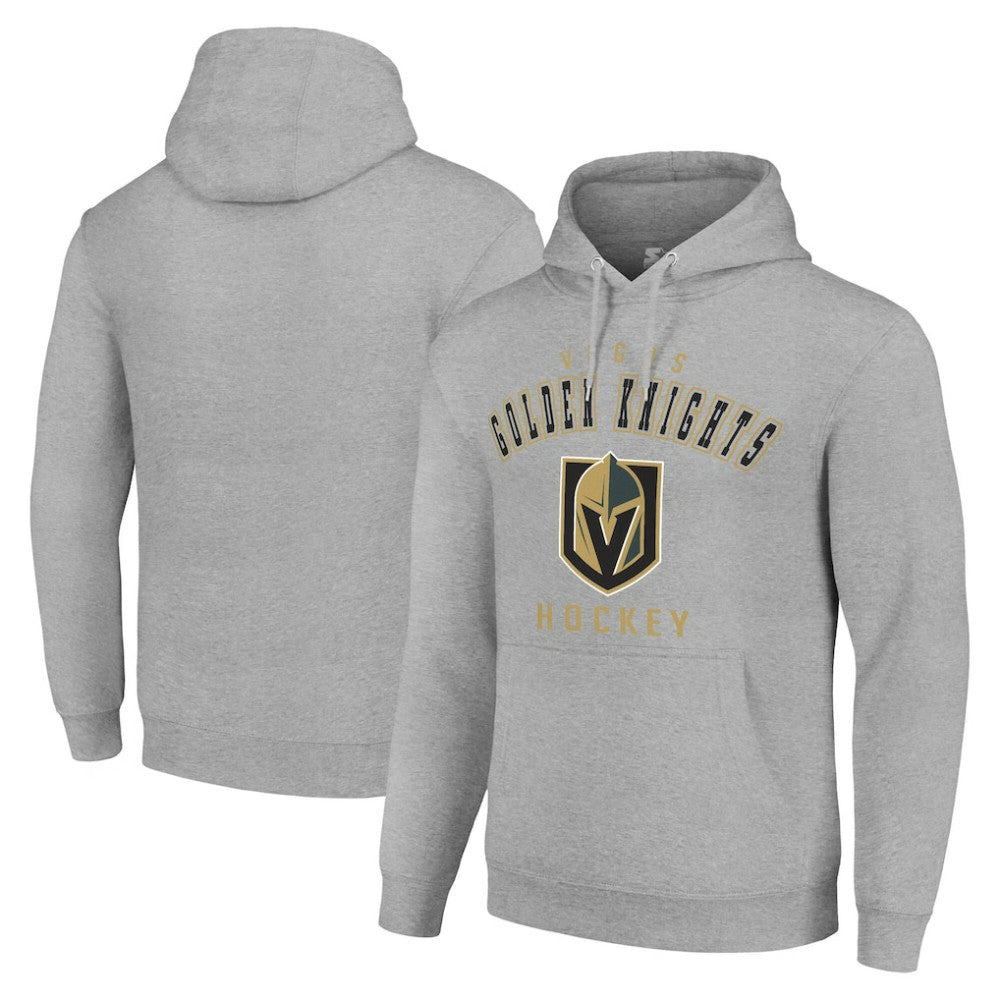 Vegas Golden Knights Starter Logo Pullover Hoodie - Heather Gray Hoodies