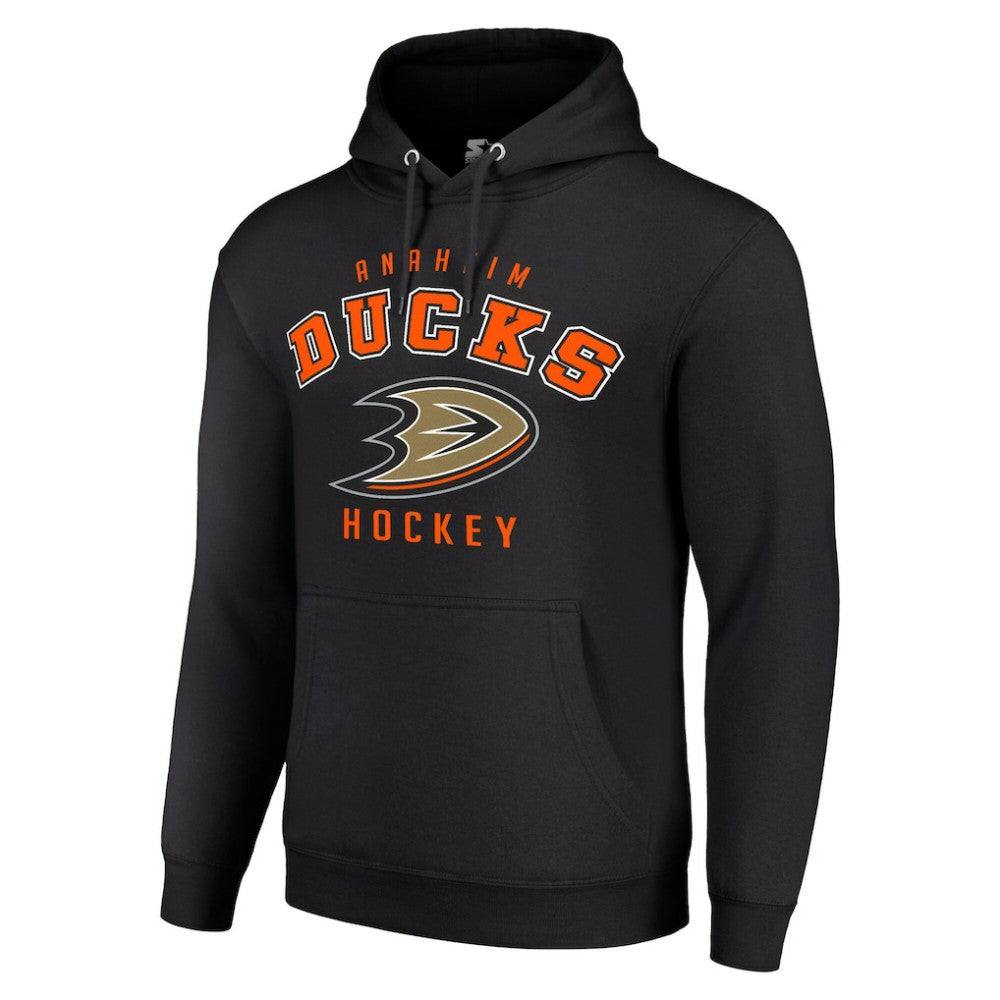 Anaheim Ducks Starter Logo Pullover Hoodie - Black Hoodies