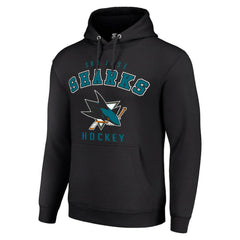 San Jose Sharks Starter Logo Pullover Hoodie - Black Hoodies