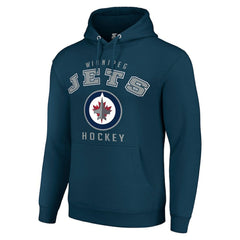 Winnipeg Jets Starter Logo Pullover Hoodie - Navy Hoodies