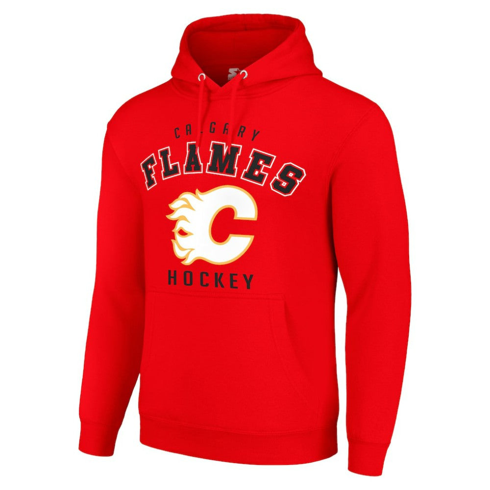 Calgary Flames Starter Logo Pullover Hoodie - Red Hoodies