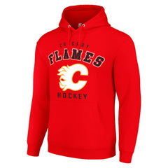 Calgary Flames Starter Logo Pullover Hoodie - Red Hoodies