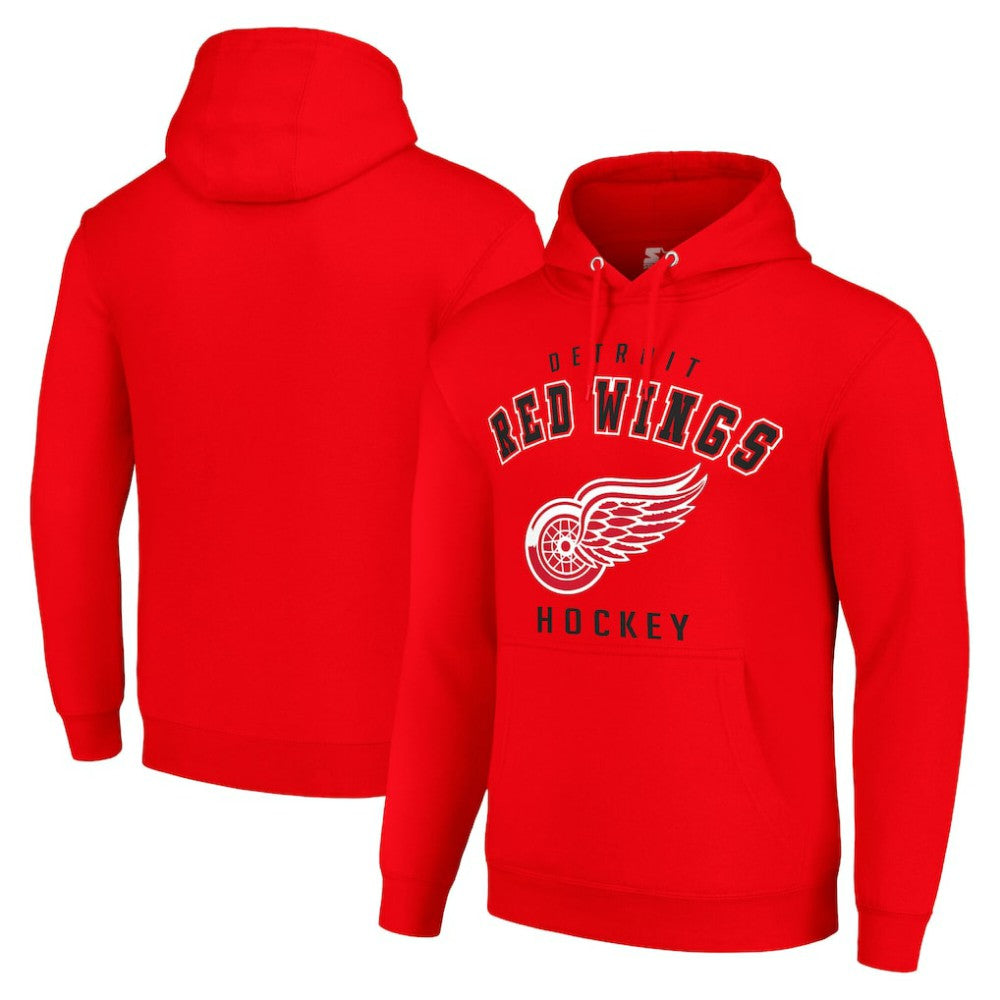 Detroit Red Wings Starter Logo Pullover Hoodie - Red Hoodies