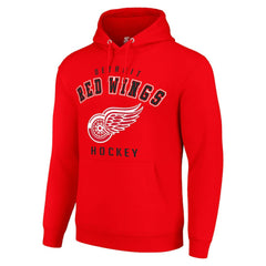 Detroit Red Wings Starter Logo Pullover Hoodie - Red Hoodies