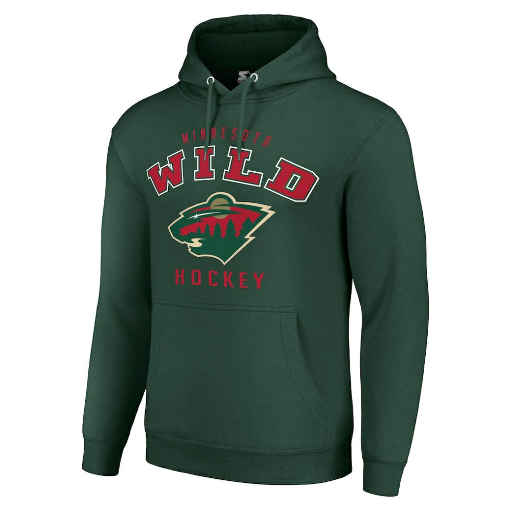 Minnesota Wild Starter Logo Pullover Hoodie - Green Hoodies