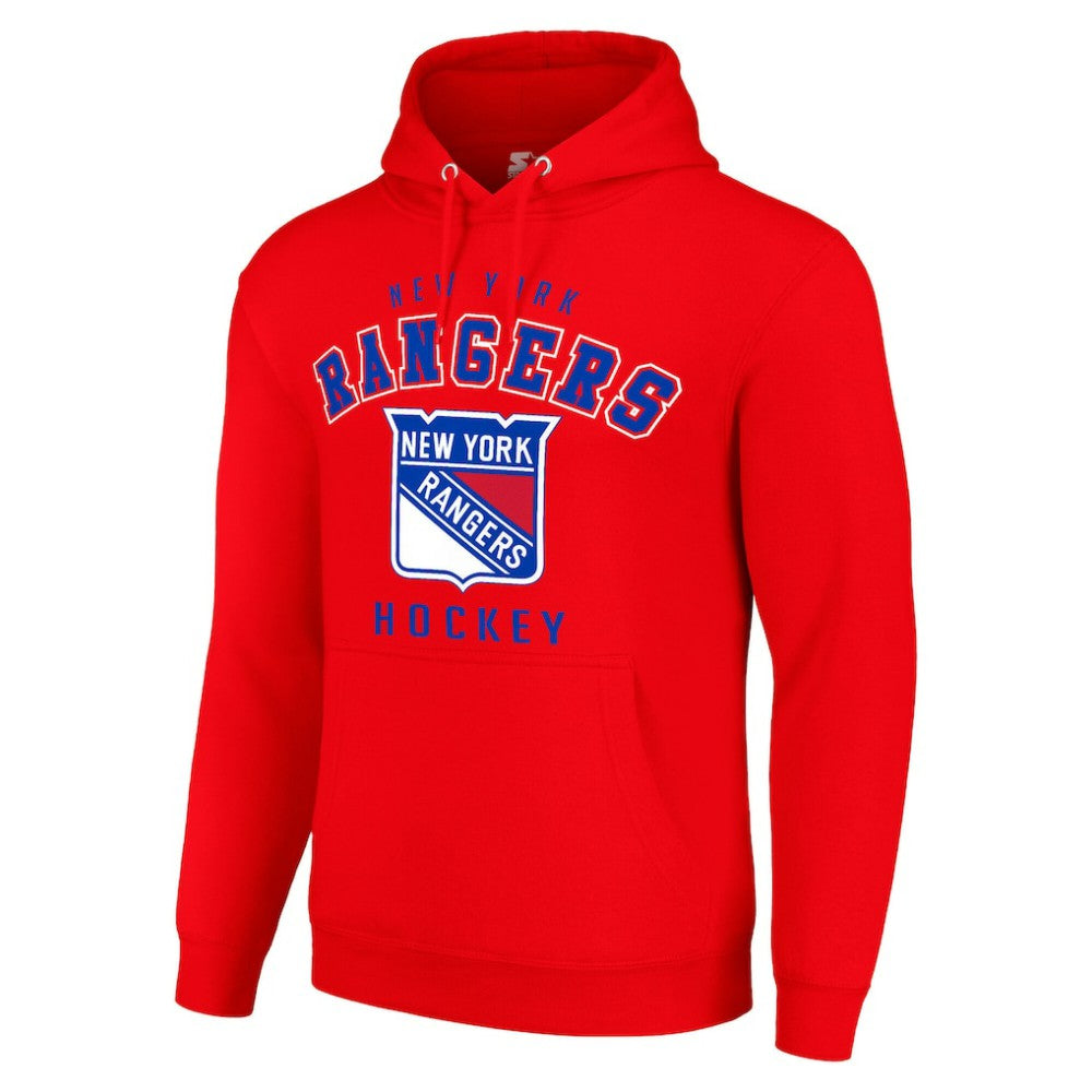 New York Rangers Starter Logo Pullover Hoodie - Red Hoodies