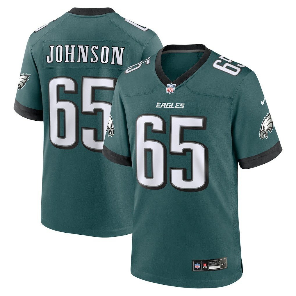 Lane Johnson Philadelphia Eagles Team Game Jersey - Midnight Green for sale