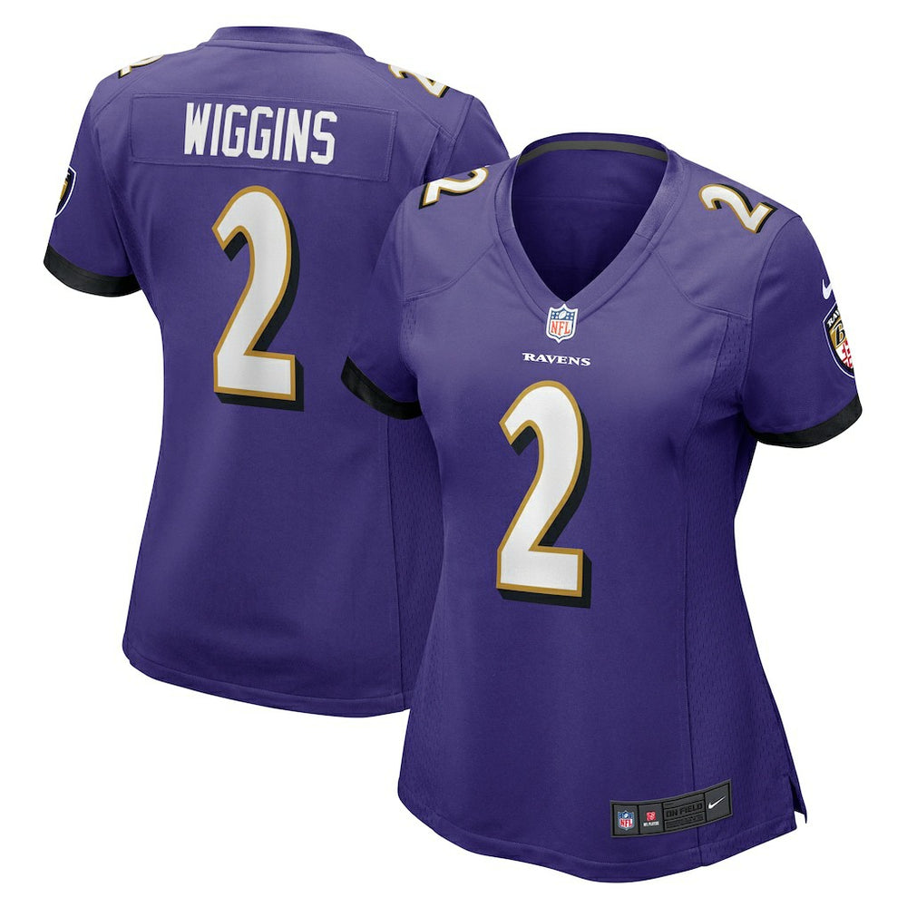 Nate Wiggins Baltimore Ravens Women's Game Jersey - Purple discount