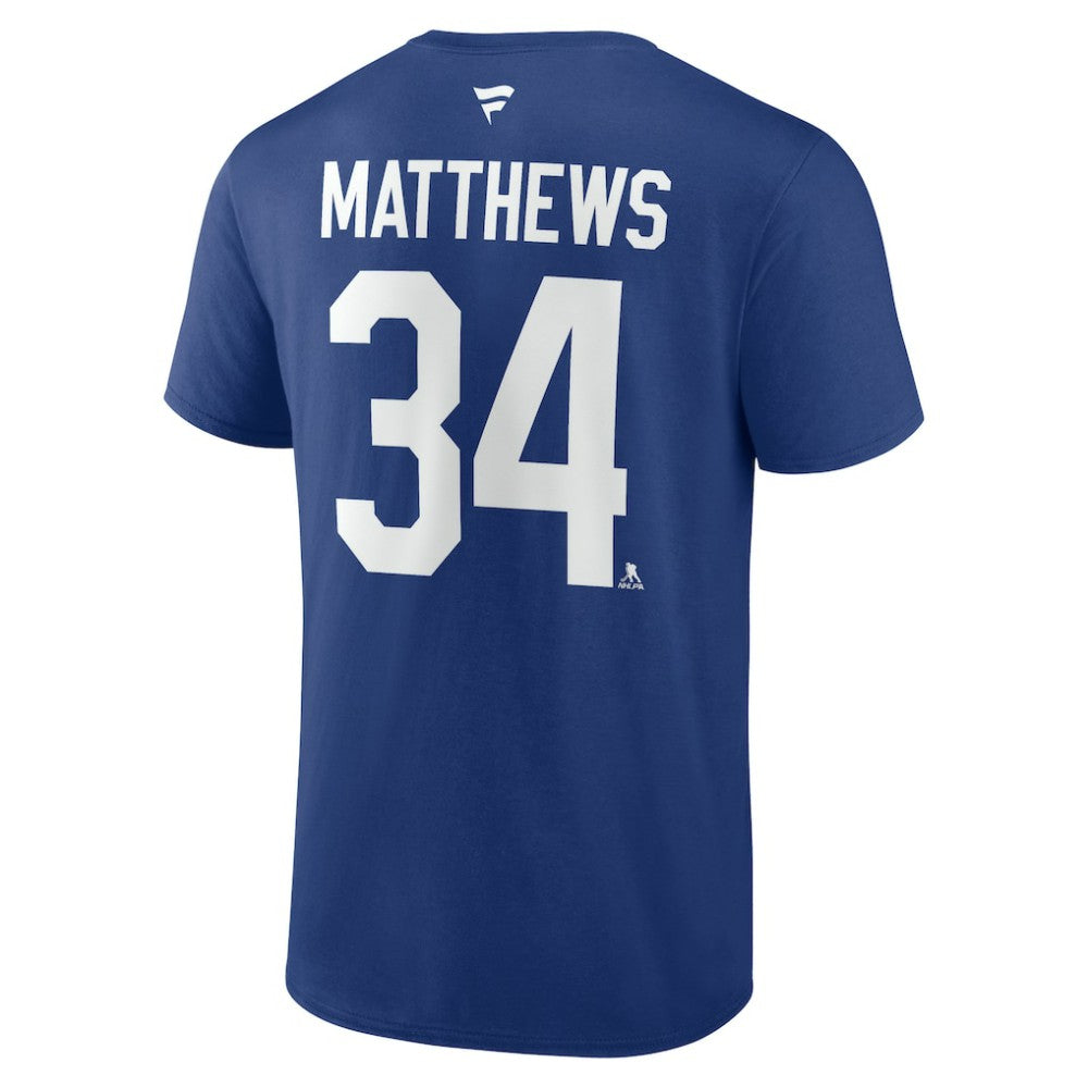Auston Matthews Toronto Maple Leafs Fanatics Authentic Stack Name & Number T-Shirt - Blue T-shirts