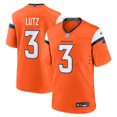 Wil Lutz Denver Broncos Team Game Jersey - Orange online