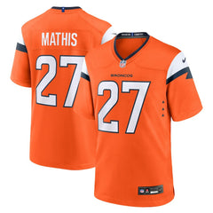 Damarri Mathis Denver Broncos Team Game Jersey - Orange on sale