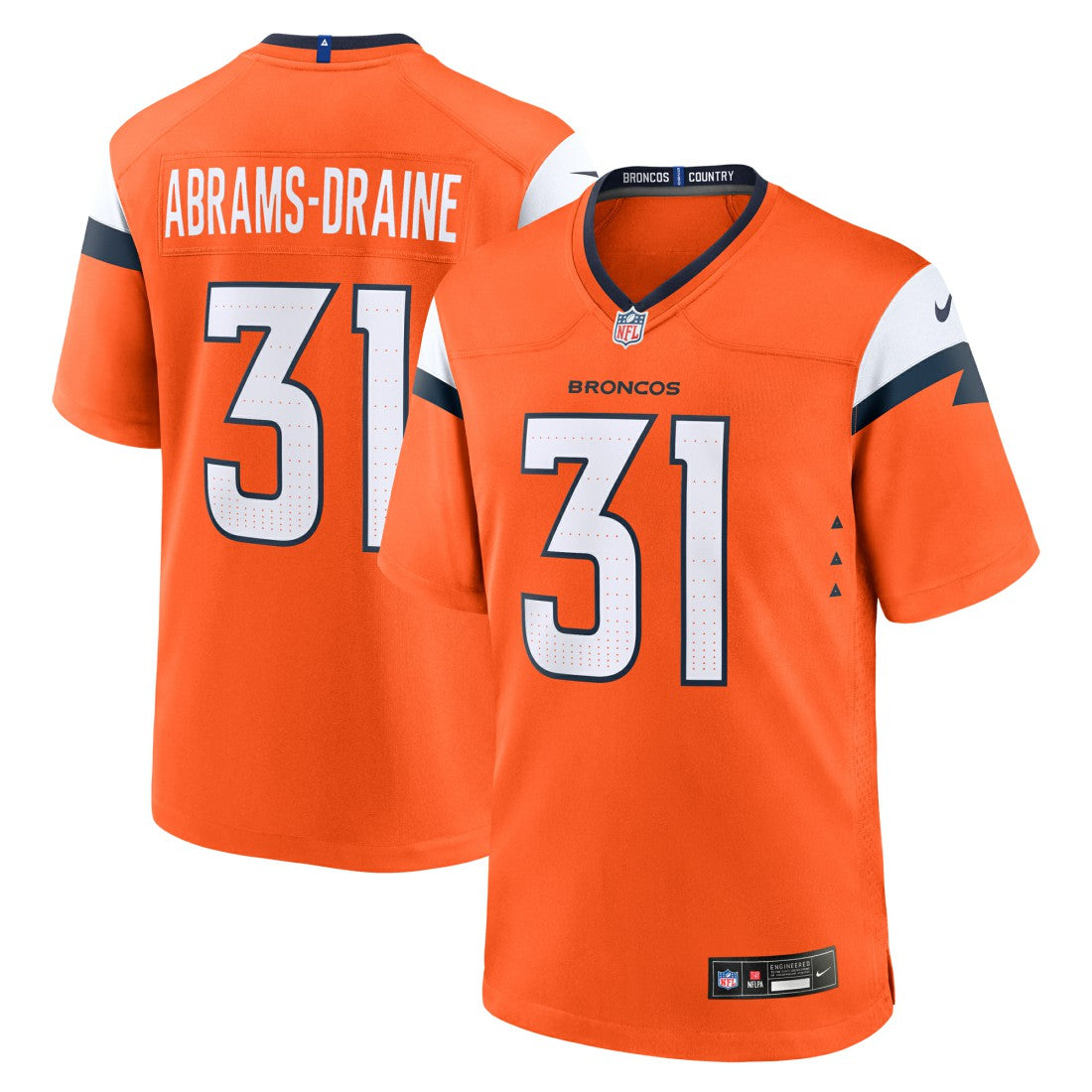Kris Abrams-Draine Denver Broncos Team Game Jersey - Orange on sale
