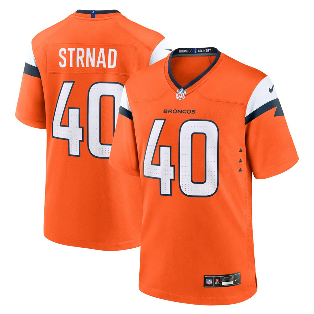Justin Strnad Denver Broncos Team Game Jersey - Orange discount