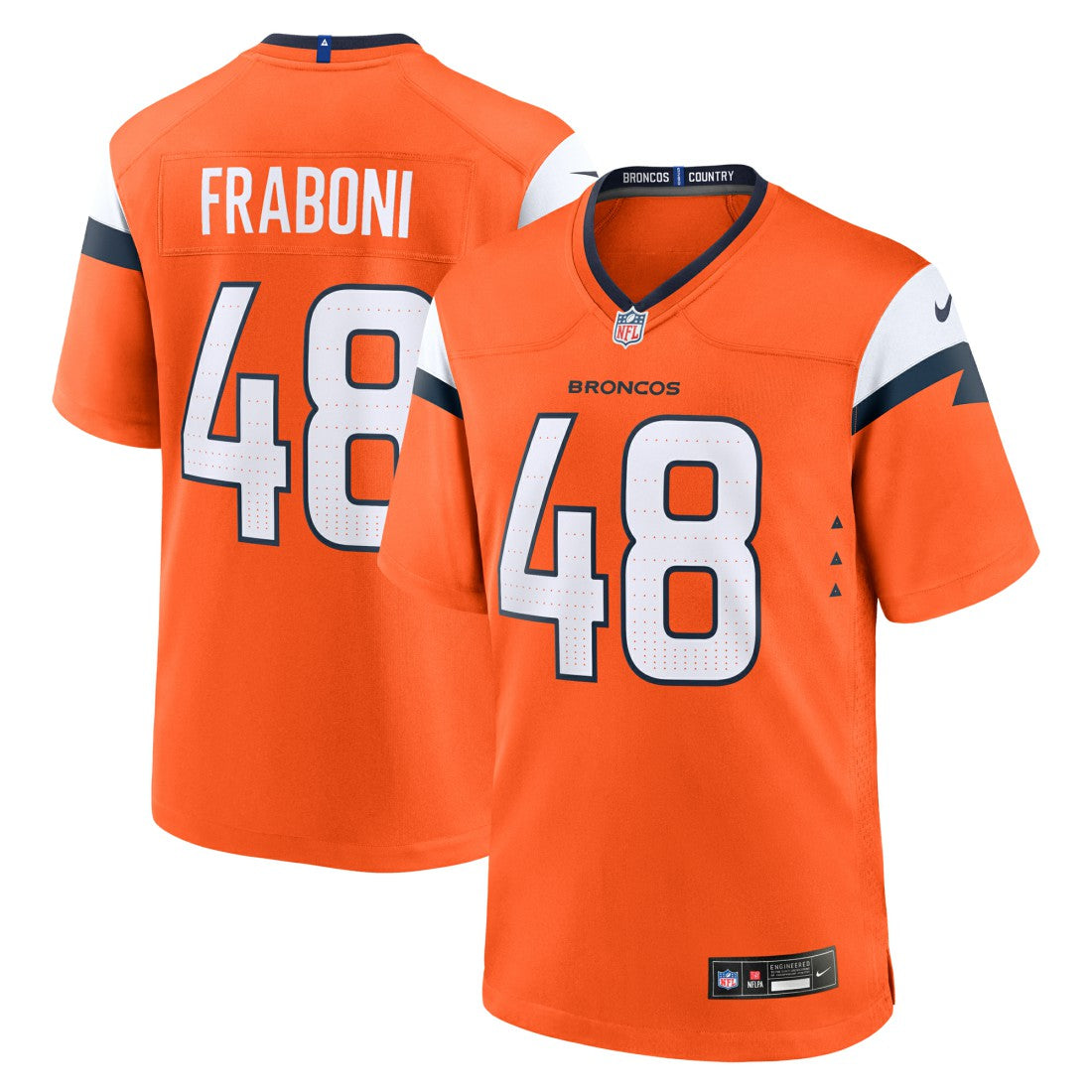 Mitchell Fraboni Denver Broncos Team Game Jersey - Orange cheap