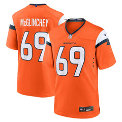 Mike McGlinchey Denver Broncos Team Game Jersey - Orange on sale