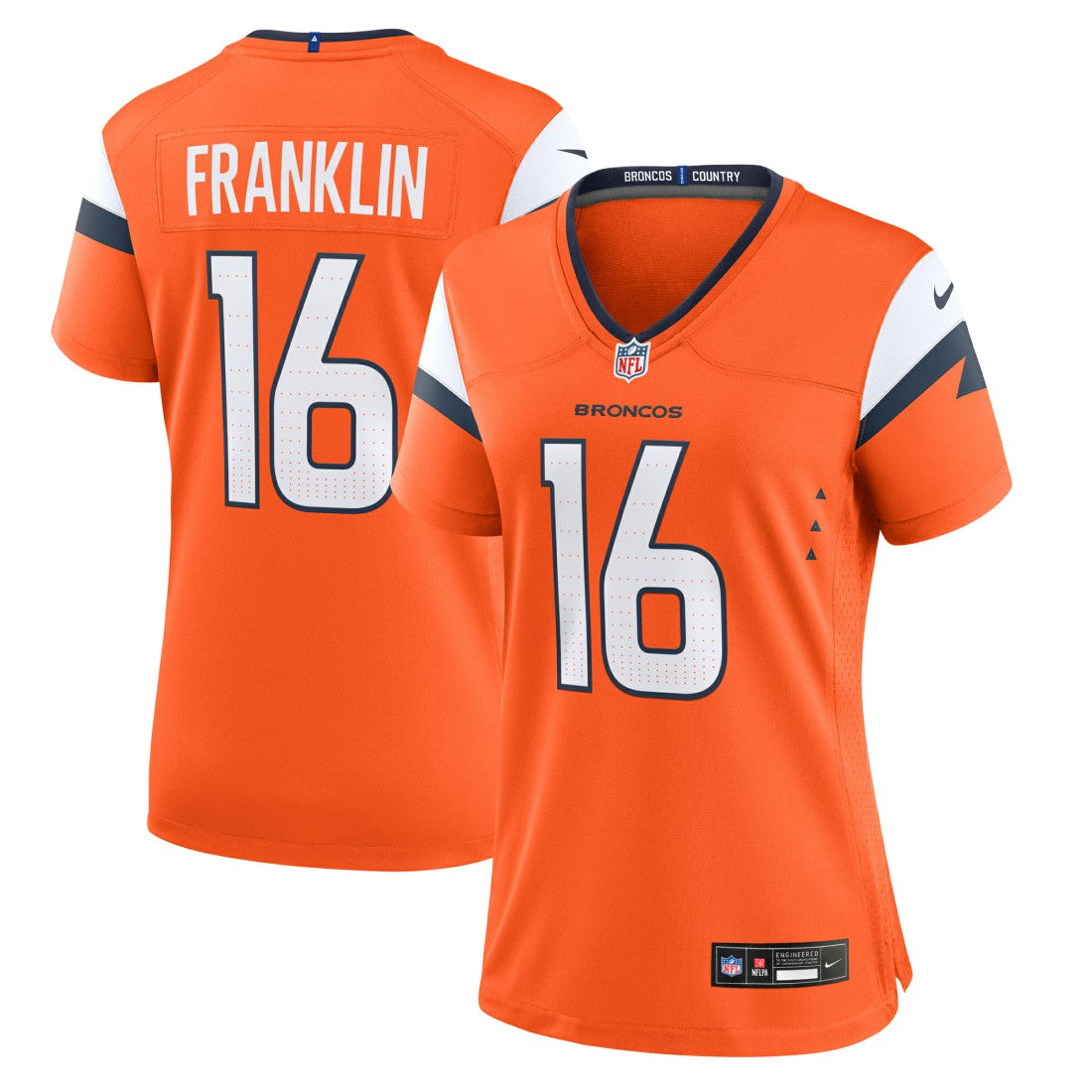 Troy Franklin Denver Broncos Women's Team Game Jersey - Orange cheap