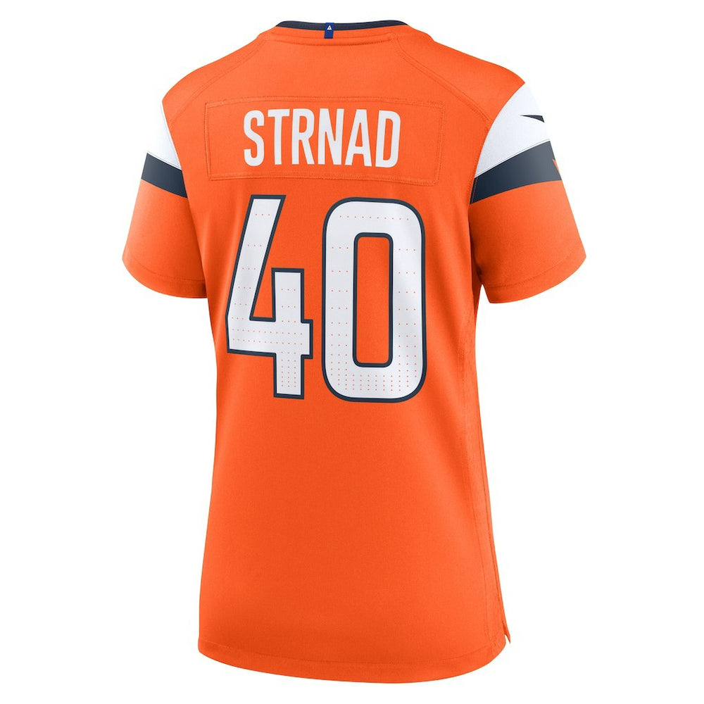 Justin Strnad Denver Broncos Women's Team Game Jersey - Orange sale