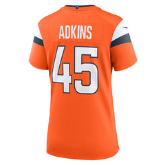 Nate Adkins Denver Broncos Women's Team Game Jersey - Orange outlet
