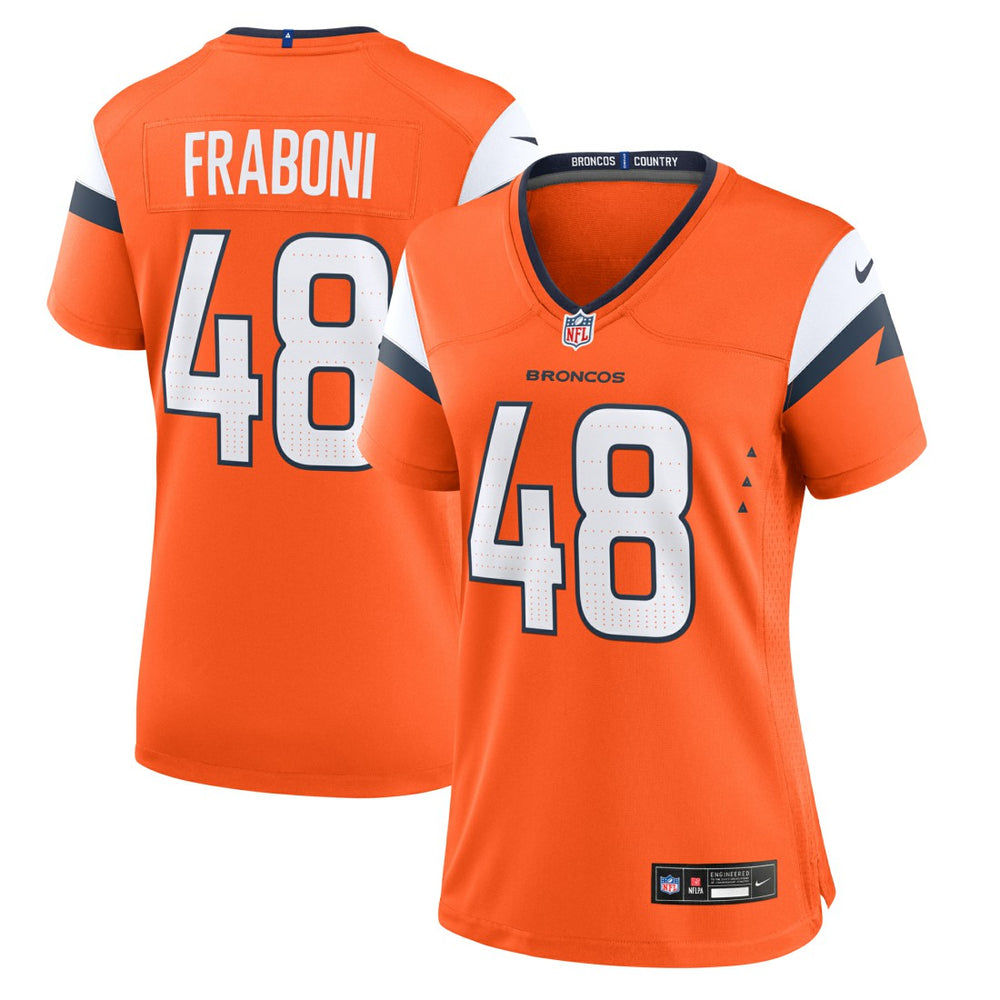 Mitchell Fraboni Denver Broncos Women's Team Game Jersey - Orange discount