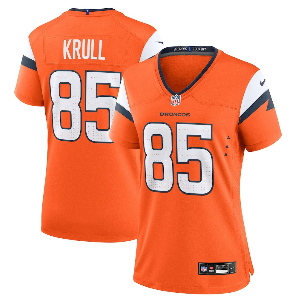 Lucas Krull Denver Broncos Women's Team Game Jersey - Orange on sale