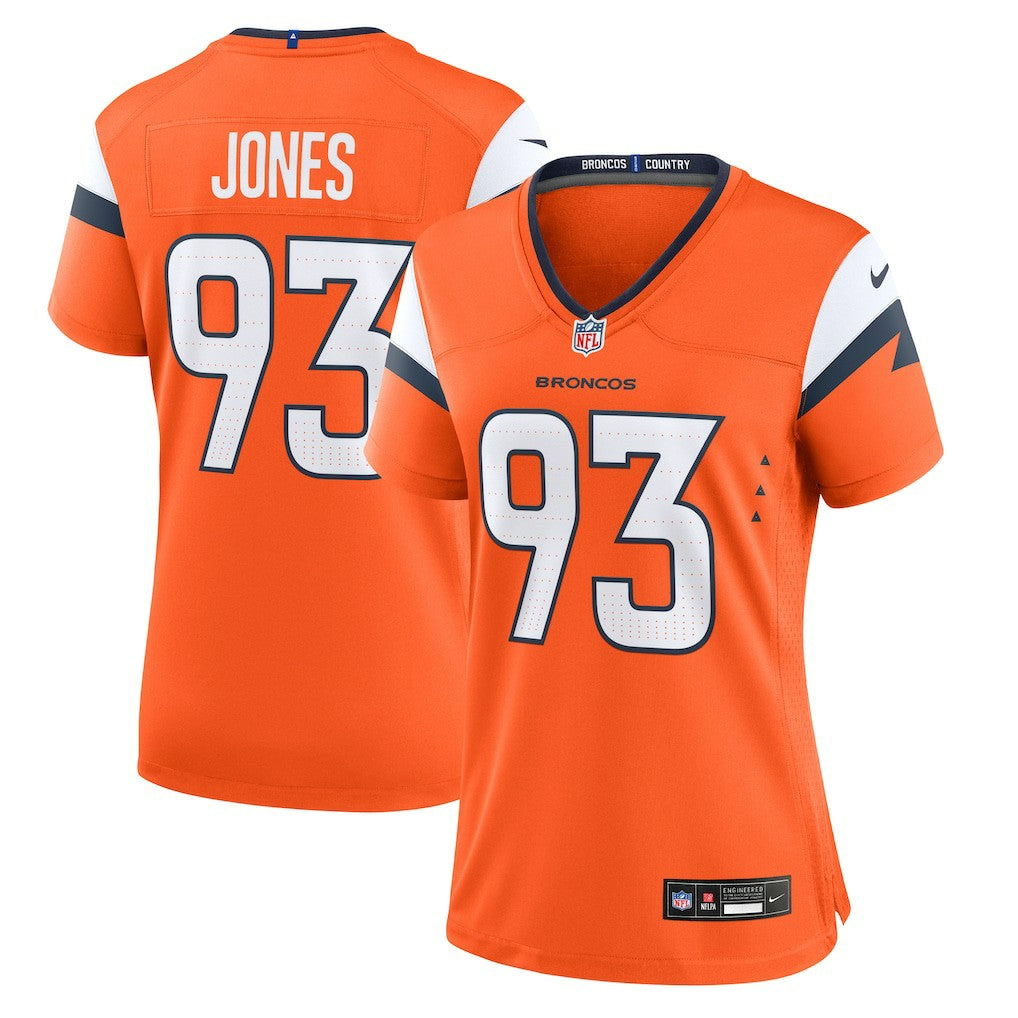 D.J. Jones Denver Broncos Women's Team Game Jersey - Orange for sale