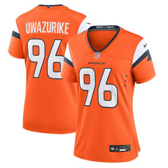 Eyioma Uwazurike Denver Broncos Women's Team Game Jersey - Orange cheap