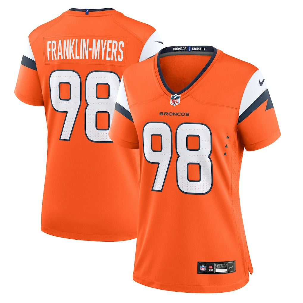 John Franklin-Myers Denver Broncos Women's Team Game Jersey - Orange for sale