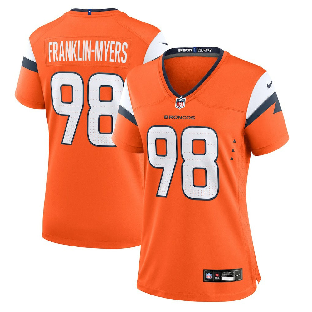 John Franklin-Myers Denver Broncos Women's Team Game Jersey - Orange for sale