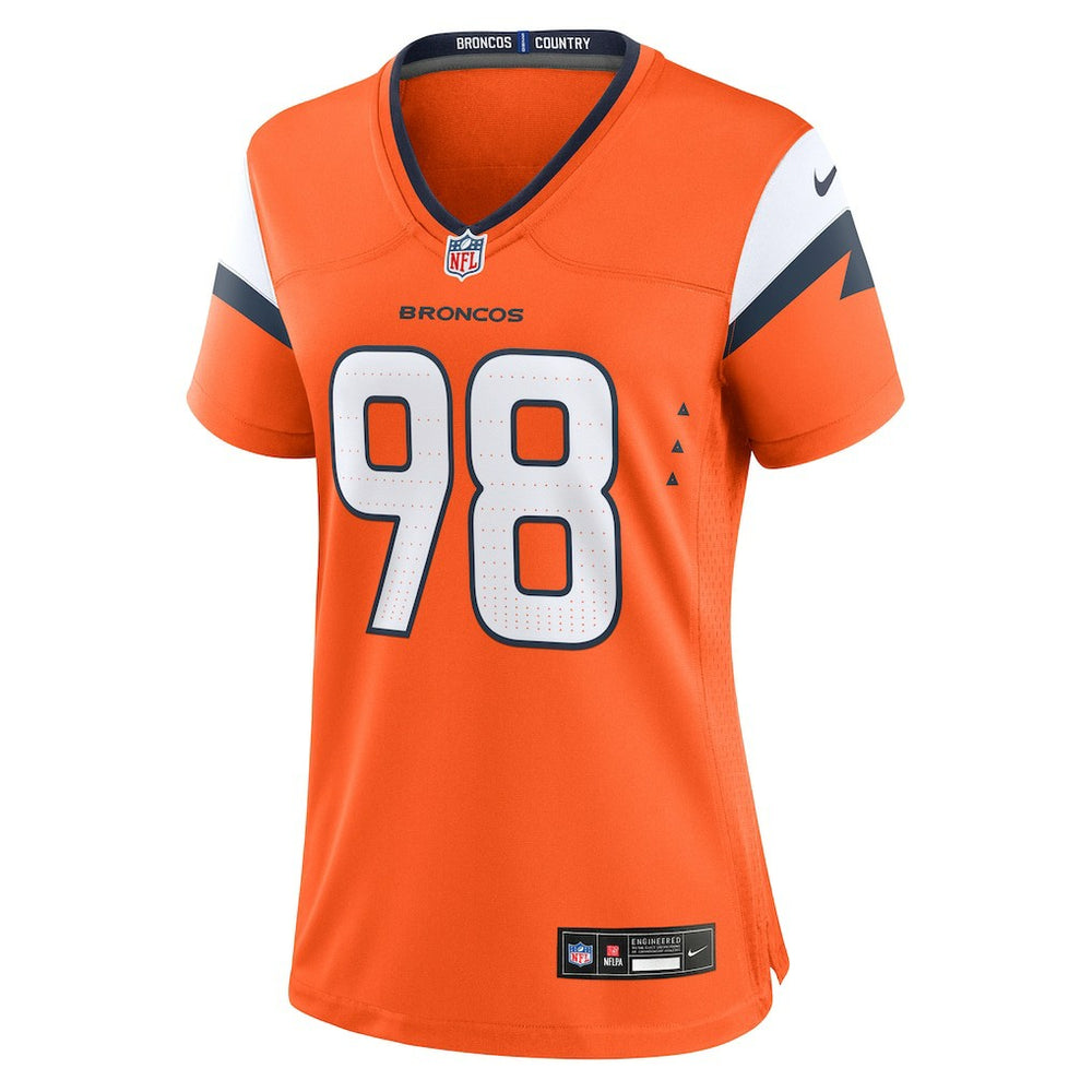 John Franklin-Myers Denver Broncos Women's Team Game Jersey - Orange for sale