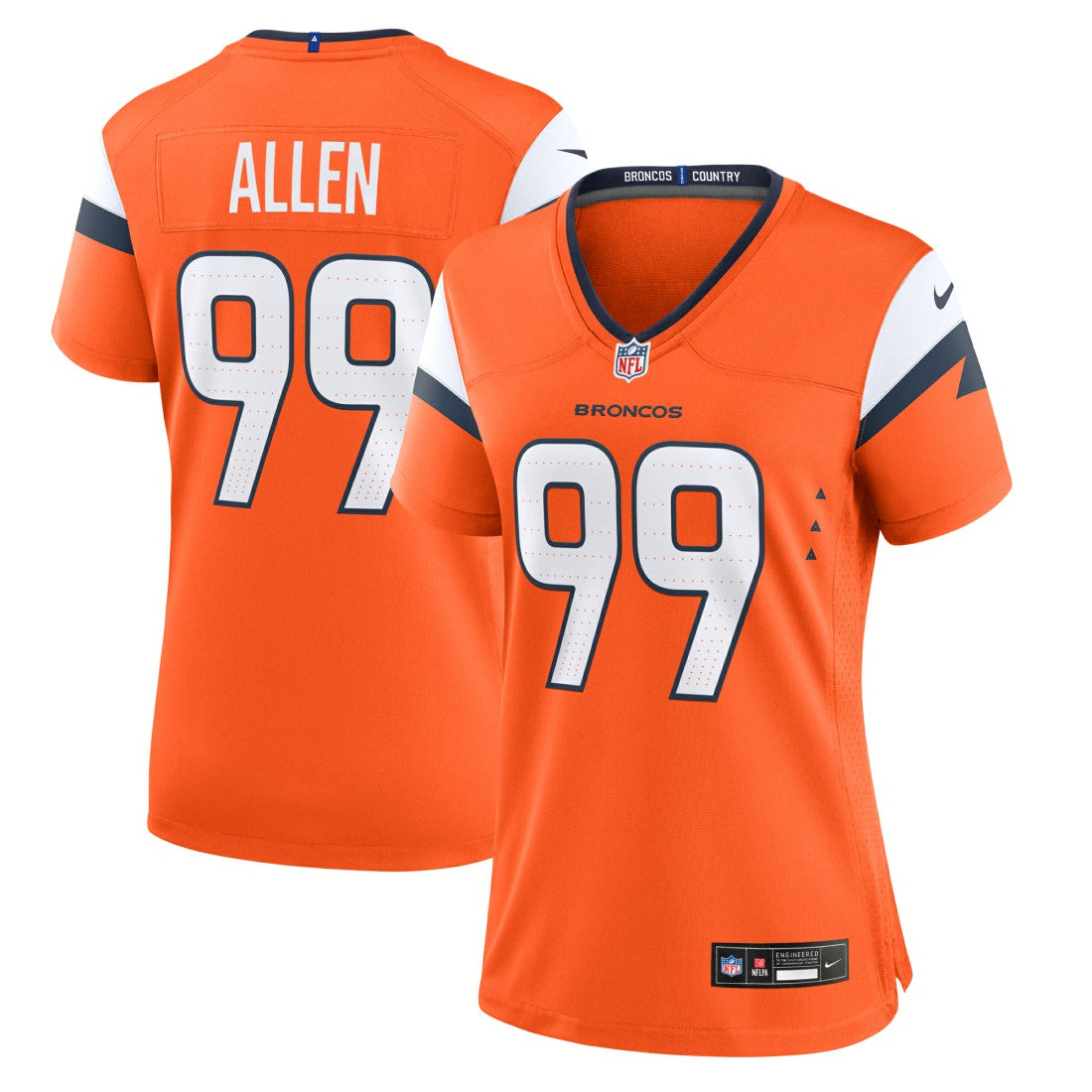 Zach Allen Denver Broncos Women's Team Game Jersey - Orange outlet