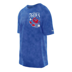 Philadelphia 76ers Old School Sport Enzyme Wash Oversized T-Shirt - Royal on sale