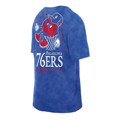 Philadelphia 76ers Old School Sport Enzyme Wash Oversized T-Shirt - Royal on sale