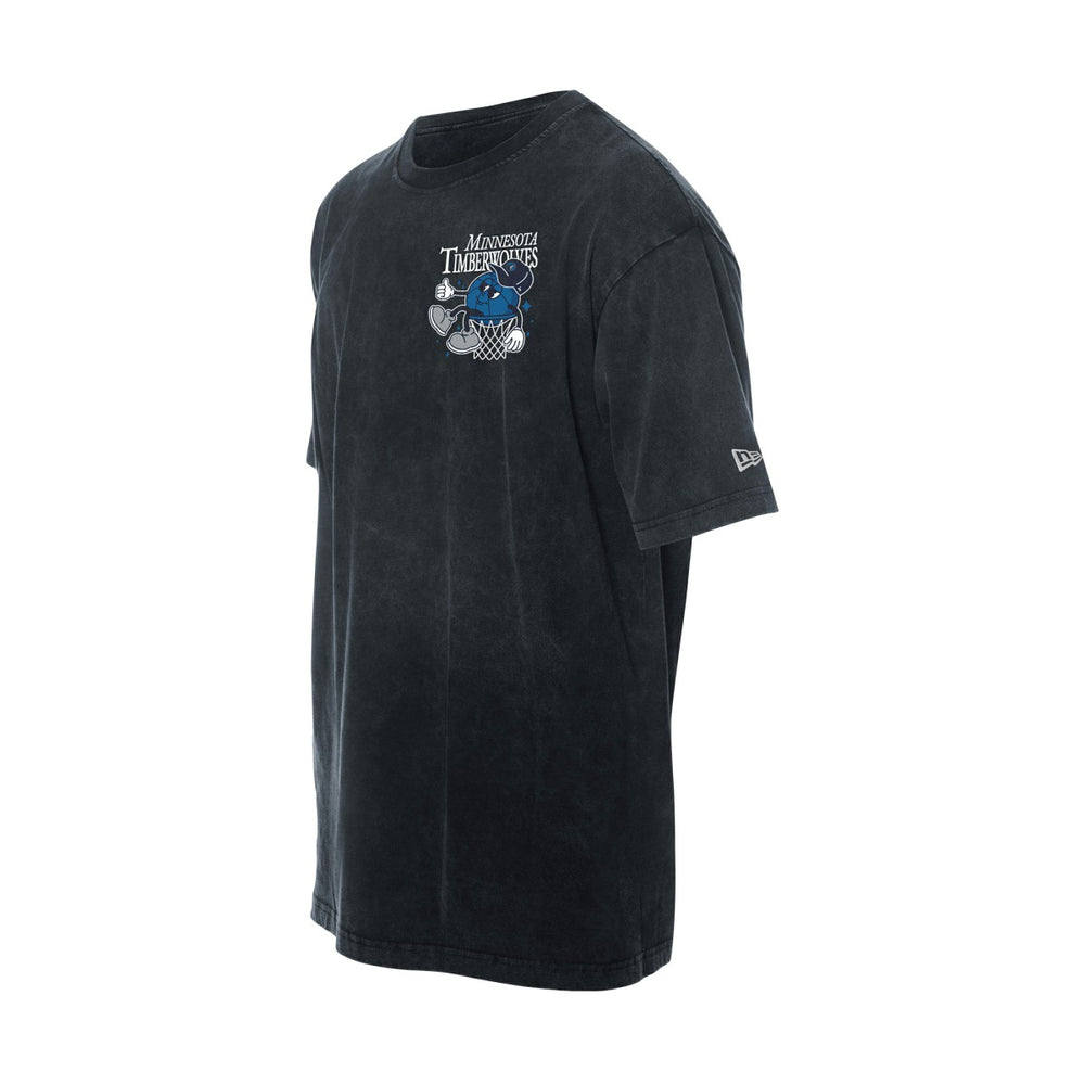 Minnesota Timberwolves Old School Sport Enzyme Wash Oversized T-Shirt - Black cheap