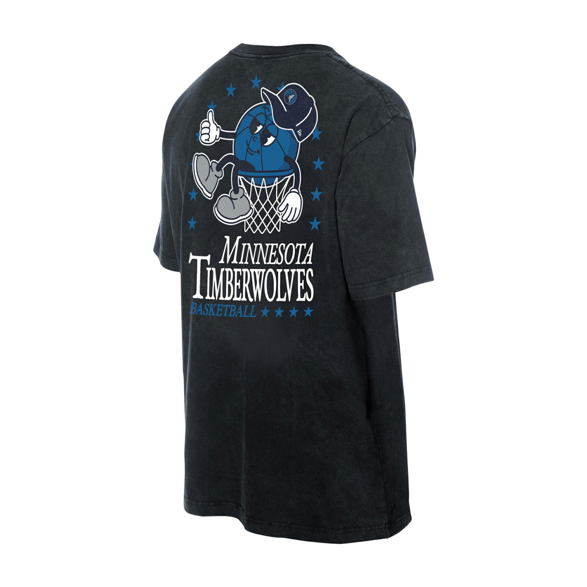 Minnesota Timberwolves Old School Sport Enzyme Wash Oversized T-Shirt - Black cheap