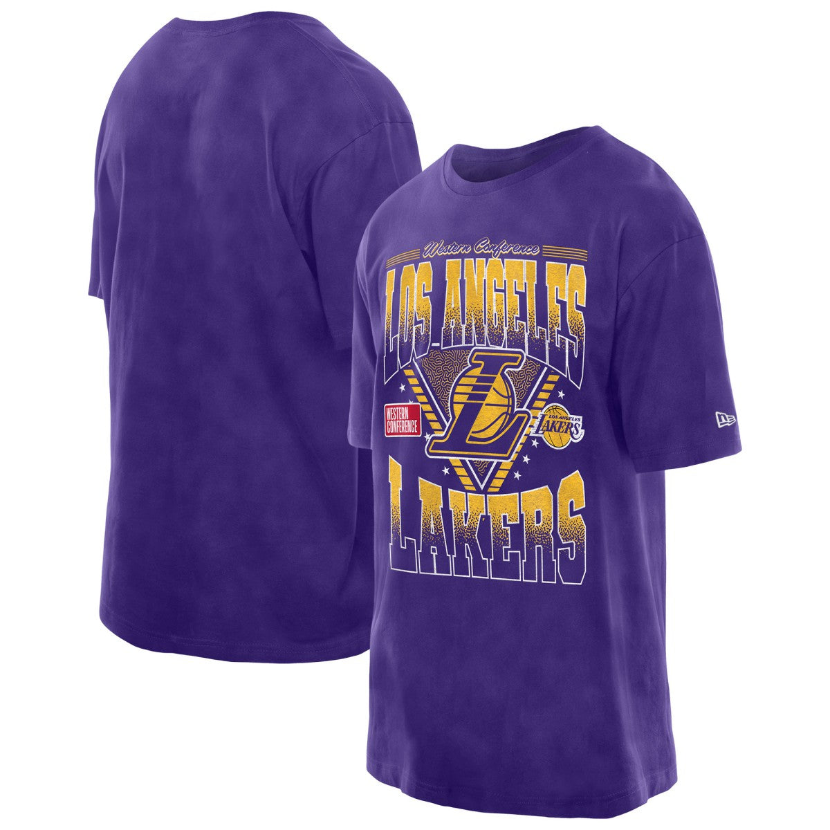 Los Angeles Lakers Old School Sport Vintage Wash T-Shirt - Purple outlet